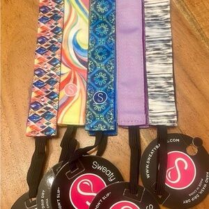 NWT Set of 5 SweatyBands mixed Color Hair Bands Set